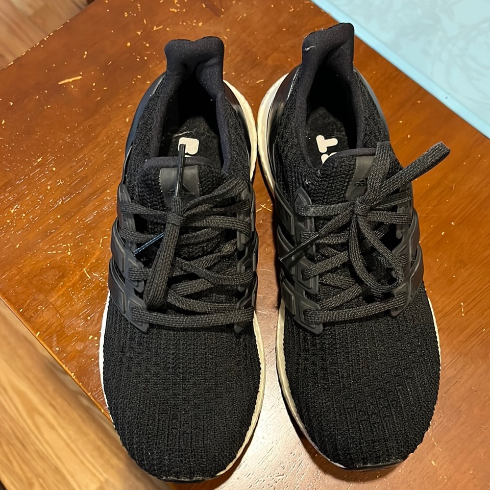 Selling size 7 black and white ultra boost. Great condition